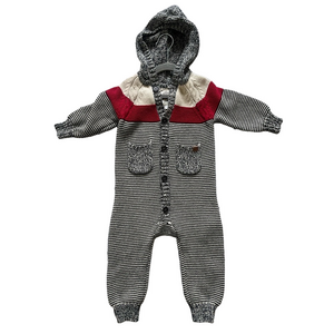NWOT Roots Cabin Knit Hooded Baby Onesie (18-24M)